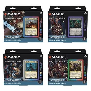 Imagem de Magic: The Gathering Universes Beyond Warhammer 40,000 Commander Deck Bundle – Includes 1 The Ruinous Powers, 1 Necron Dynasties, 1 Forces of the Imperium, and 1 Tyranid Swarm