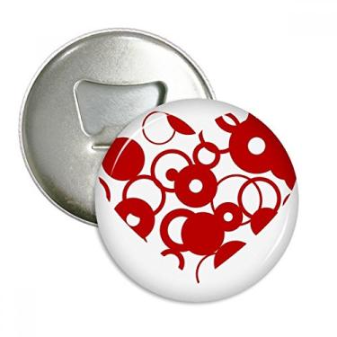 Imagem de Anel de coração vermelho para o Dia dos Namorados abridor de garrafas com ímã de geladeira emblema multifuncional