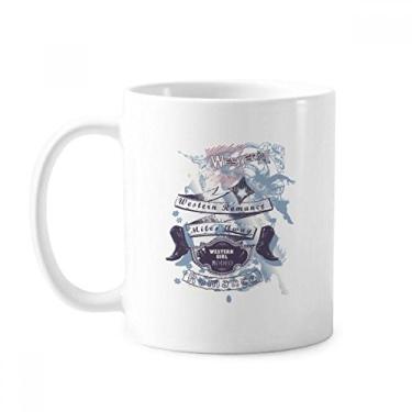 Imagem de Sapatos de salto alto romântico com estampa de flores caneca cerâmica xícara de porcelana de café louça