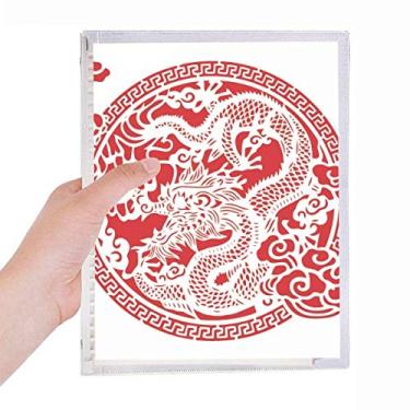 Imagem de Caderno abstrato de animal dragão vermelho chinês diário de folhas soltas recarregáveis papelaria