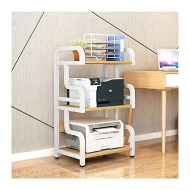 Imagem de KIZQYN Suporte de impressora para casa rack de impressora prateleira de chão mesa copiadora de escritório rack de armazenamento multicamadas tipo agulha impressora de mesa (cor: A-3 camadas)
