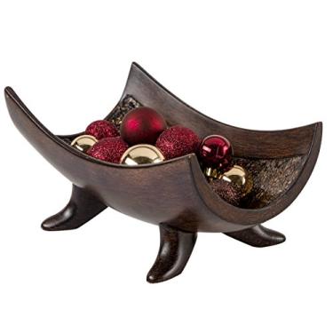 Imagem de (Bowl) - Creative Scents Schonwerk Decorative Bowl Centrepiece, Crackled Mosaic Design, Functional Table Decorations, Centrepieces For Dining/ Living Room, Best Wedding/ Birthday/ (Walnut)