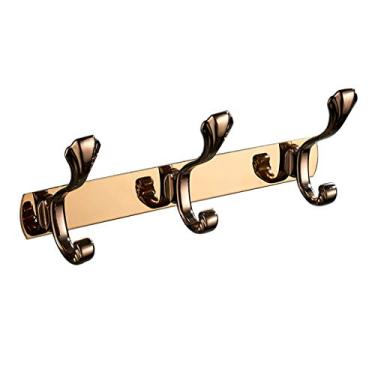 Imagem de KIZQYN Ganchos de casaco de aço inoxidável gancho de casaco durável montado na parede gancho de metal pesado quarto sala de estar cozinha gancho de armazenamento de chaves rack de casaco montado na parede (cor: 3 ganchos)