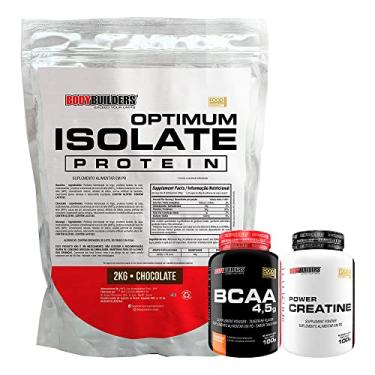 Imagem de Kit Optimum Isolate Whey Protein 2kg + BCAA 100g + Power Creatina 100g - Bodybuilders