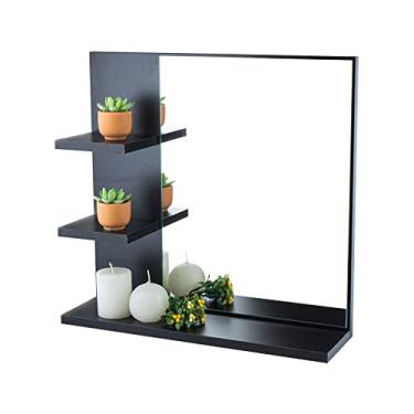 Imagem de Armário para Banheiro com Espelho Viena Preto 45cm