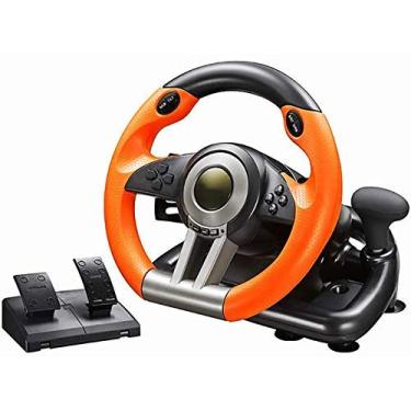 Volante de corrida de jogo de pc, volante universal de corrida de carro usb  de 270 graus com pedais para ps4, ps3, ps2, pc, x360, interruptor ns