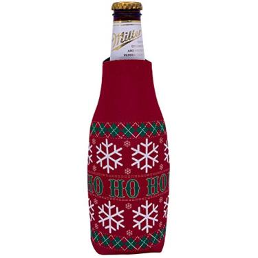 Imagem de Suéter de Natal com estampa de Ho Ho com zíper e garrafa de cerveja Coolie