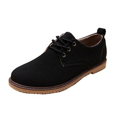 Imagem de Sapato masculino casual de camurça Gaorui mocassim; mocassim; tênis com cadarço, Preto, 9