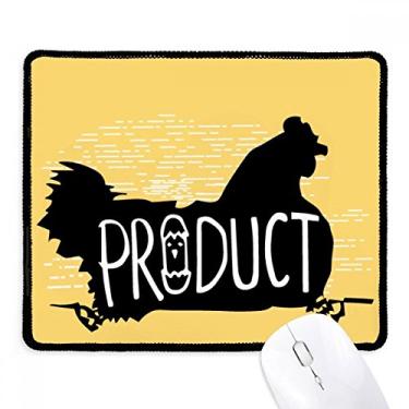 Imagem de Mousepad preto com contorno de animal de galinha natural, borda costurada, tapete de borracha para jogos