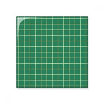 Imagem de Grade branca verde padrão decorativo azulejo de cerâmica brilhante banheiro cozinha parede decoração artesanato presente