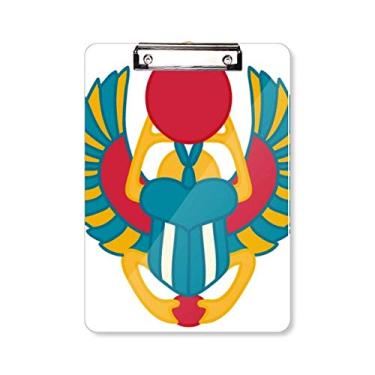 Imagem de Ancient Egypt Abstract Scarab Pattern Prancheta pasta, bloco de escrita A4