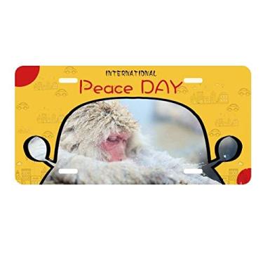 Imagem de DIYthinker Placa de licença para fotografia animal organismo macaco etiqueta decoração carro dia da paz