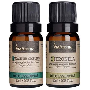 Imagem de Kit 2 Oleos Essenciais Via Aroma Aromaterapia - Eucaliptus e Citronela