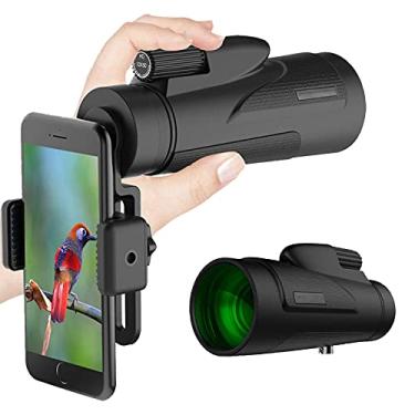 Imagem de Telescópio monocular 12x50 HD, lente monocular à prova d'água Bak4 Prism FMC, com suporte para smartphone e tripé, para observação de pássaros, acampamento, turismo