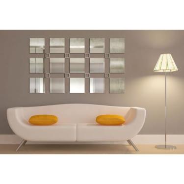 Imagem de Espelho Decorativo Acrílico Quadrados 23 Peças 165X95cm 1033 - Ideal F