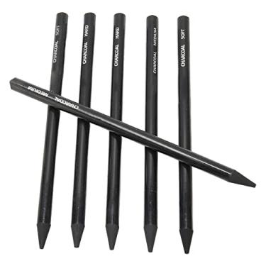 Imagem de Conjunto de Desenho a Carvão, 6 Peças de Lápis de Carvão para Sombreamento de Desenho, Lápis de Artista para Artistas Iniciantes, Lápis de Desenho de Esboço, Presentes