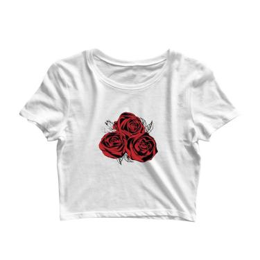 Imagem de Blusa Feminina Cropped Tshirt Goup Girls Rosas-Feminino