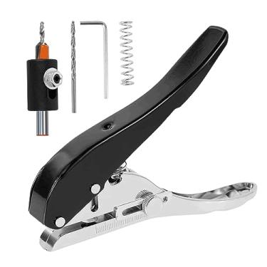 Imagem de Aosekaa Alicate perfurador de fita de borda manual para marcenaria alicate de perfuração resistente multifuncional ferramenta manual perfurador de papel para etiquetas papel artesanato DIY, preto 8 mm