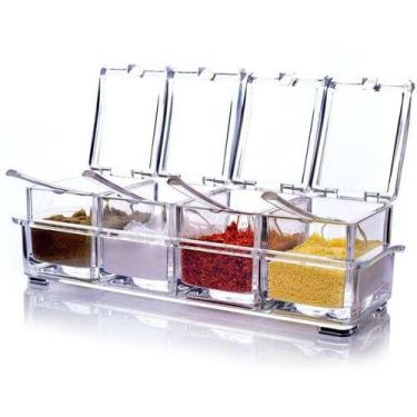 Imagem de Kit Porta Condimentos Temperos Acrílico Crystal Seasoning Kit - Mkb