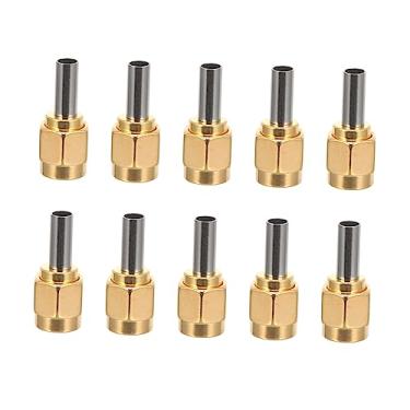 Imagem de OSALADI 10Pcs Conector Prensa De Cabo Adaptador Coaxial Rf De Cobre Adaptador Coaxial De Cobre Adaptador Coaxial Macho Rf Adaptador Coaxial Macho Plug Macho Inteligente