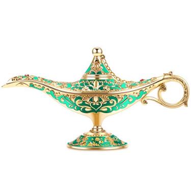 Imagem de Gusnilo Lâmpada mágica vintage Aladdin edição de colecionador/decoração de mesa de casamento, adereços árabes clássicos raros colecionáveis, pote de aladim e presente delicado para festa/aniversário