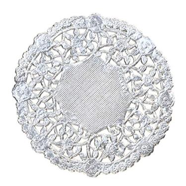 Imagem de Hygloss Products Doilies de folha de prata de 25 cm - Doilies redondos feitos nos EUA, pacote com 12