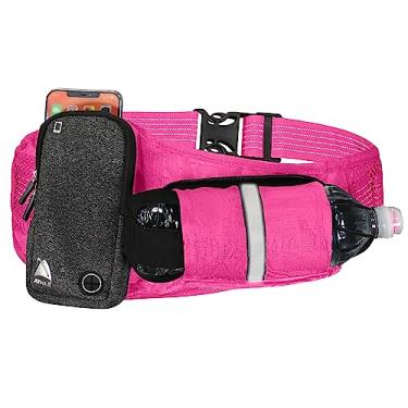 Imagem de Athle Sport Cinto de hidratação Athl para corrida, cinto de corrida ajustável com suporte para garrafa de água, tamanho único - 360° refletivo, pochete de viagem para homens e mulheres (serve para