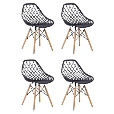 Imagem de Kit 4 Cadeiras Para Sala De Jantar Veneza Preto - Fratini Móveis