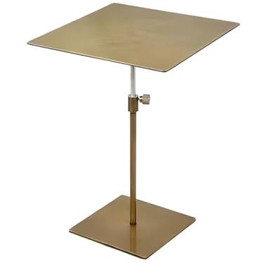 Imagem de Mesa Lateral Elevatória De Metal, Mesa Final Para Espaços Pequenos, Mesa Lateral Estreita Com Processo De Pintura Metálica Para Sala De Estar E Quarto (Color : Gold, Size : STYLE 4)