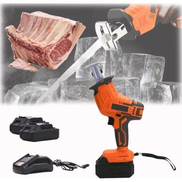 Imagem de Serra elétrica, serra elétrica de corte de ossos de carne sem fio de 20 V com baterias, portátil profissional, carregador rápido, serra elétrica de velocidade variável, serra elétrica altern
