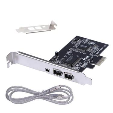 Imagem de Placa PCIE FireWire PCI Express (1X) para placa de expansão externa IEEE 1394 3 portas (2 x 6 pinos + 1 x 4 pinos)