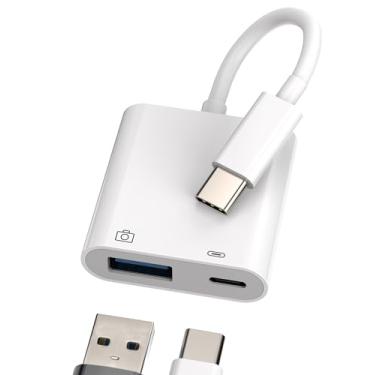 Imagem de Adaptador USB-C para USB A (2 em 1) Cabo Carregador Tipo C Acessórios Thunderbolt Carregamento OTG Conversor Dongle Compatível com Samsung para Google para iPhone15 Pro Max Plus Ipad Pro Teclado U