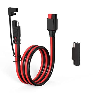 Imagem de ELFCULB Conector Anderson 10AWG para cabo de extensão SAE com adaptador reverso de polaridade SAE para painel solar portátil de estação de energia (6 cm)