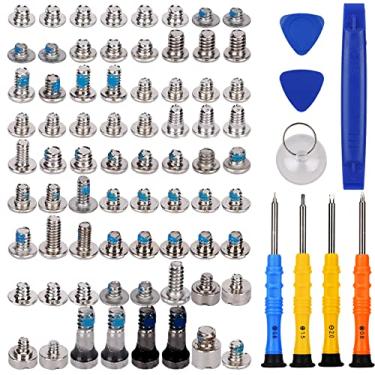Imagem de DARYCOM Conjunto completo de parafusos com ferramentas para iPhone 7 2016 A1778 A1660 A1779 A1853 A1866 kit de ferramentas de reparo 4 chaves de fenda mapa de localização completo 72 peças conjunto de