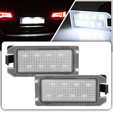 Imagem de Conjunto de lâmpada de placa de licença LED de 2 peças para Jeep Grand Cherokee 2014 2015 2016 2017 2018 2019 2020 Fiat 500 2013-2019 Super Brilhante 6000K Xenon Branco Conjunto de Luz de Placa