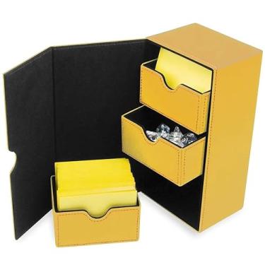 Imagem de BCW Deck Vault-LX 200 - Amarelo | Caixa de baralho premium com capacidade para 100 mangas, fecho magnético e bandeja de dados | Para Magic Commander, Pokémon