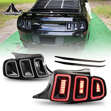 Imagem de WOLFSTORM Luz traseira de LED adequada para Ford Mustang 2010, 2011, 2012, 2013, 2014, com design sequencial de seta, 10, 11, 12, 12, 14, conjunto de substituição de luz traseira Ford Mustang, 1 par