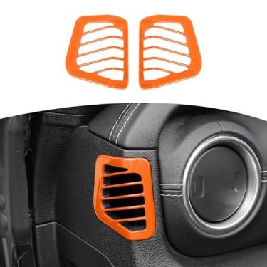 Imagem de Jeliker Sahara Rubicon Willys de saída de ar lateral acessórios interiores ABS decoração para Jeep Wrangler JL JLU 2018-2022 para Jeep Gladiator JT Orange Sport Sahara Rubicon Willys