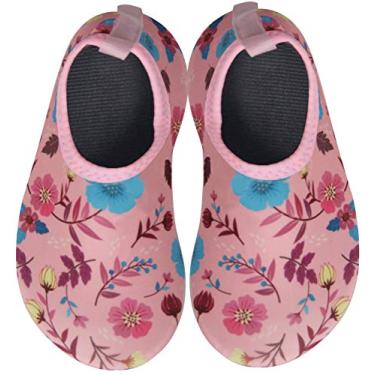 Imagem de BomKinta Meias aquáticas infantis para meninos e meninas, secagem rápida, antiderrapante, para praia, piscina, Flor, 6-12 Meses