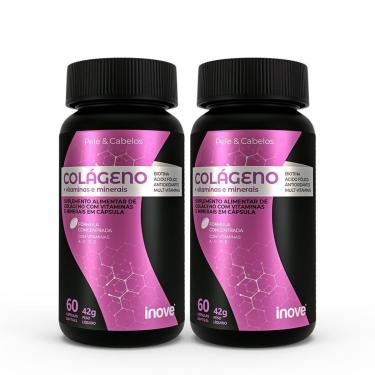 Imagem de Colágeno + Vitaminas e Minerais Cabelo Pele e Unhas 2 potes c/ 60 cápsulas cada Inove Nutrition-Unissex