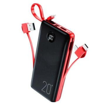 Imagem de Carregador Portátil 20000 Mah Power Bank 3Em1 Para Iphone E Samsung -