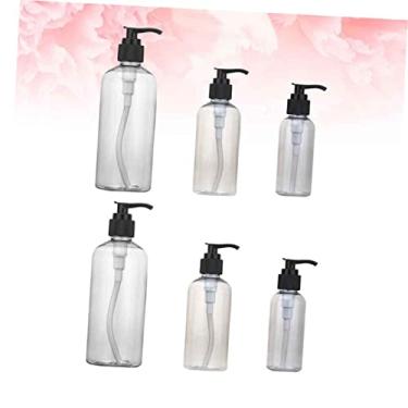 Imagem de 5pcs Dispensador de bomba para cuidados com a pele para viagem Dispensador automático de loção para as mãos Frascos de shampoo recarregáveis ​​com bomba de limpeza de spray Frasco de bomba cosmética E