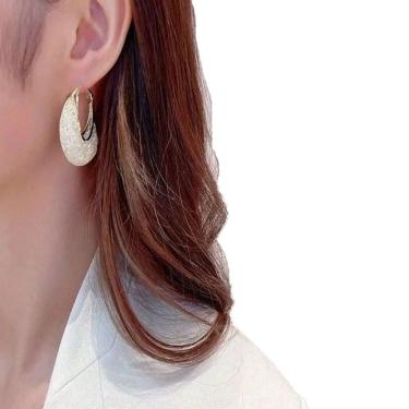 Imagem de Brincos Aro Espesso Strass Brilho Moda Feminina Luxo