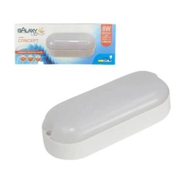 Imagem de Luminária Arandela Branca Tartaruga Policarbonato Decoração Interna Externa 8W 6500K Bivolt