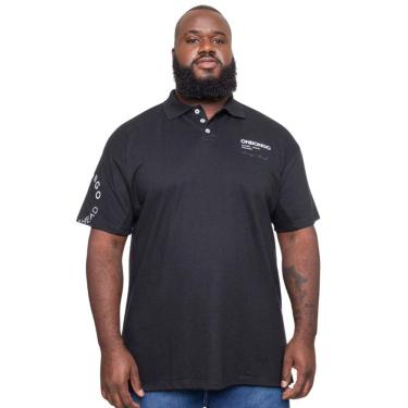 Imagem de Camisa Polo Masculina Onbongo Piquet Plus Size Preta ON130