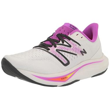 Imagem de New Balance FuelCell Rebel V3 Tênis de corrida feminino, Branco/Rosa Cósmica/Blacktop, 5 Wide
