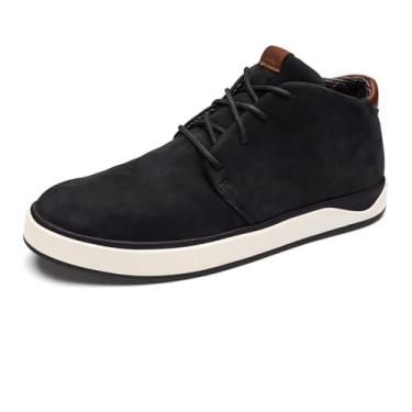 Imagem de OLUKAI Botas masculinas Papaku 'Ili, couro impermeável durável, forro acolchoado confortável, almofada para o dia todo sob os pés, Preto/preto, 44