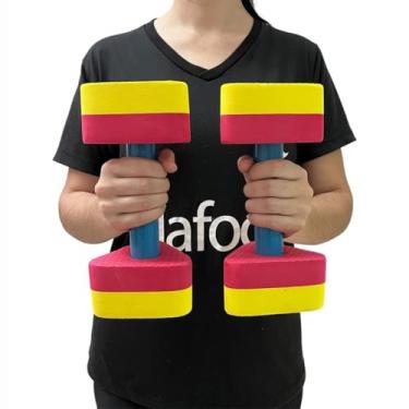 Imagem de Par de Halteres Para Hidroginástica DF1104-AM 1 à 2kg Vermelho e Amarelo Dafoca Sports