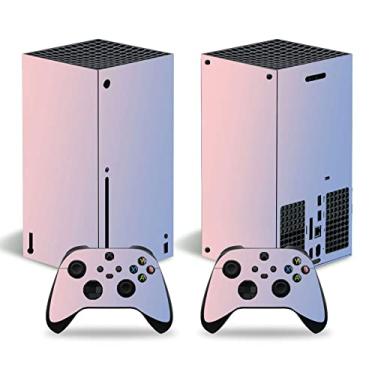 Imagem de Skin Sticker for Xbox Series X, Video Game Protective Vinyl Decal Wrap Cover Compatible with Console and Controller (Pink Blue)