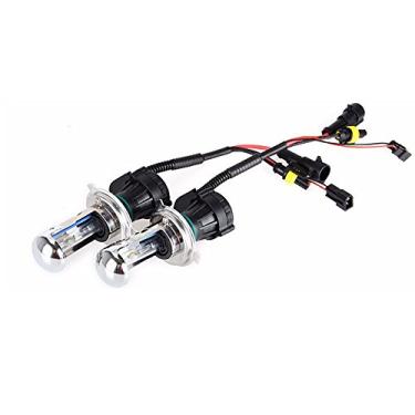 Imagem de Troniz Lâmpadas H4 9003 Bi-Xenon HID de 35 W Super Brilhante Dupla Lâmpada de Farol Hi/Lo, 10.000K Azul Profundo, Pacote com 2